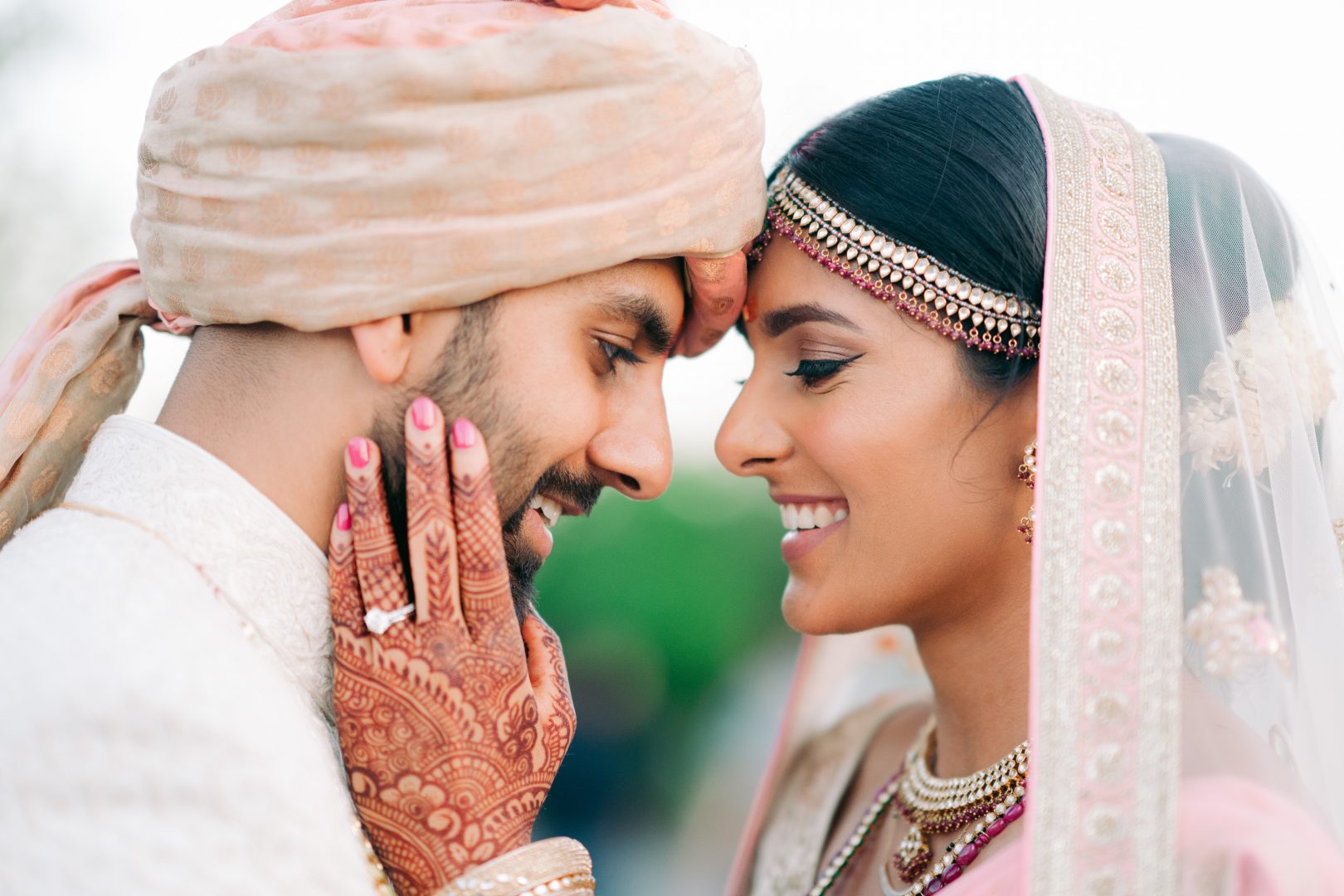 Indian bride and groom